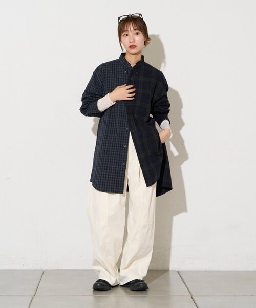 etsinta(エシンタ)の「【etsinta】リメイクオーバーシャツ(シャツ/ブラウス・レディース・ダークブルー/ブラウン/ネイビー・ONE SIZE)」の19枚目の写真