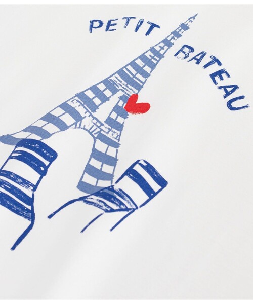 PETIT BATEAU(プチバトー)の「プリント半袖Tシャツ(Tシャツ/カットソー・レディース・オフホワイト・LARGE/MEDIUM/X-SMALL/SMALL)」の3枚目の写真