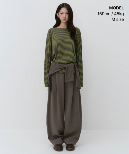MUSINSA STANDARD WOMAN（ムシンサスタンダードウーマン）の「ウィメンズダブルニットツーピンタックワイドラウンジスウェットパンツ[トープ]（スウェットパンツ・レディース・その他・LARGE/X-SMALL/SMALL/MEDIUM）」の2枚目の写真