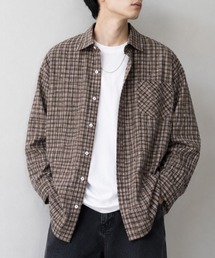 【韓国カジュアルにもハマる、ゆるっとシャツ】メンズ グラフチェックシャツ