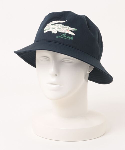 LACOSTE（ラコステ）の「【LACOSTE】クロコダイルプリント バケットハット L1364（ハット・メンズ・ネイビー/ホワイト/ブラック・FREE）」の3枚目の写真