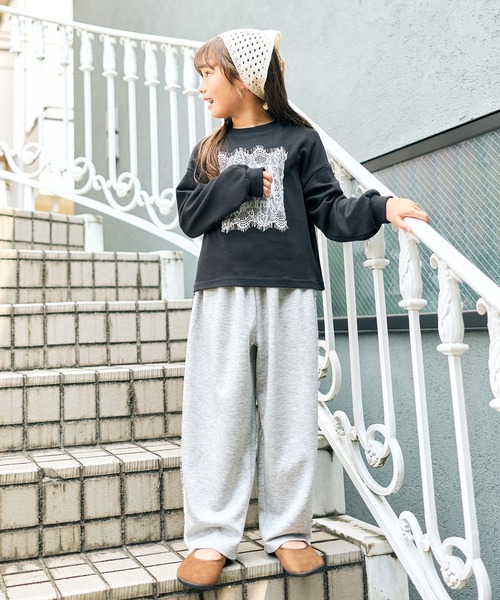 Piet(ピエット)の「レース使い ロゴ ロンT(Tシャツ/カットソー・キッズ・オフホワイト/ブラック/グレー・100/110/120/130)」の10枚目の写真