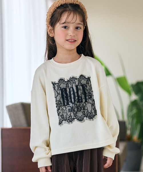 Piet(ピエット)の「レース使い ロゴ ロンT(Tシャツ/カットソー・キッズ・オフホワイト/ブラック/グレー・100/110/120/130)」の20枚目の写真