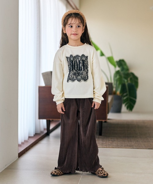 Piet(ピエット)の「レース使い ロゴ ロンT(Tシャツ/カットソー・キッズ・オフホワイト/ブラック/グレー・100/110/120/130)」の19枚目の写真