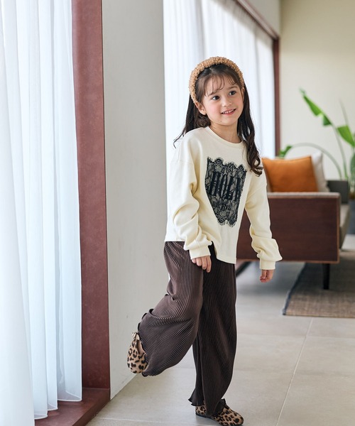 Piet(ピエット)の「レース使い ロゴ ロンT(Tシャツ/カットソー・キッズ・オフホワイト/ブラック/グレー・100/110/120/130)」の15枚目の写真