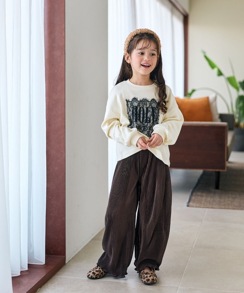 Piet(ピエット)の「レース使い ロゴ ロンT(Tシャツ/カットソー・キッズ・オフホワイト/ブラック/グレー・100/110/120/130)」の16枚目の写真