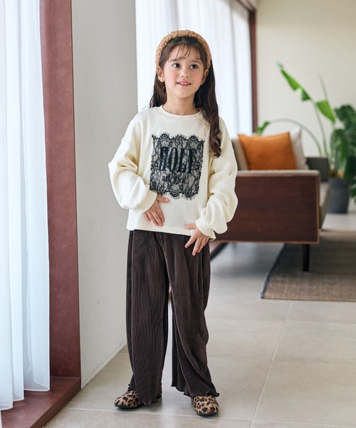 Piet(ピエット)の「レース使い ロゴ ロンT(Tシャツ/カットソー・キッズ・オフホワイト/ブラック/グレー・100/110/120/130)」の6枚目の写真