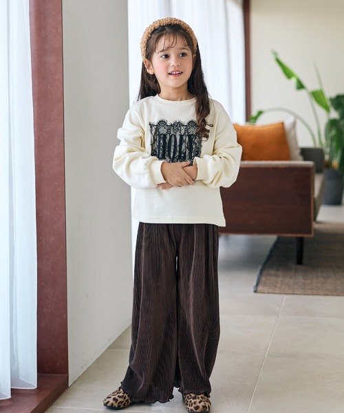 Piet(ピエット)の「レース使い ロゴ ロンT(Tシャツ/カットソー・キッズ・オフホワイト/ブラック/グレー・100/110/120/130)」の17枚目の写真