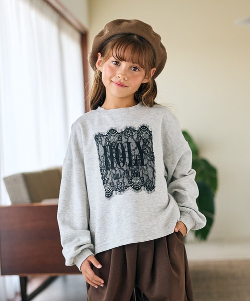 Piet(ピエット)の「レース使い ロゴ ロンT(Tシャツ/カットソー・キッズ・オフホワイト/ブラック/グレー・100/110/120/130)」の22枚目の写真