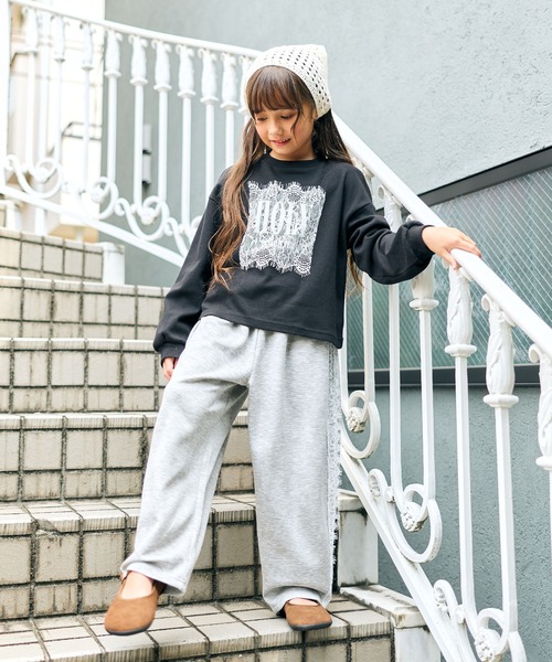 Piet(ピエット)の「レース使い ロゴ ロンT(Tシャツ/カットソー・キッズ・オフホワイト/ブラック/グレー・100/110/120/130)」の11枚目の写真