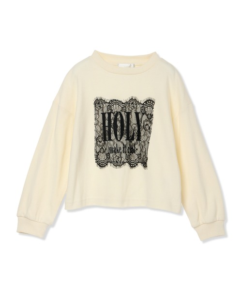 Piet(ピエット)の「レース使い ロゴ ロンT(Tシャツ/カットソー・キッズ・オフホワイト/ブラック/グレー・100/110/120/130)」の12枚目の写真