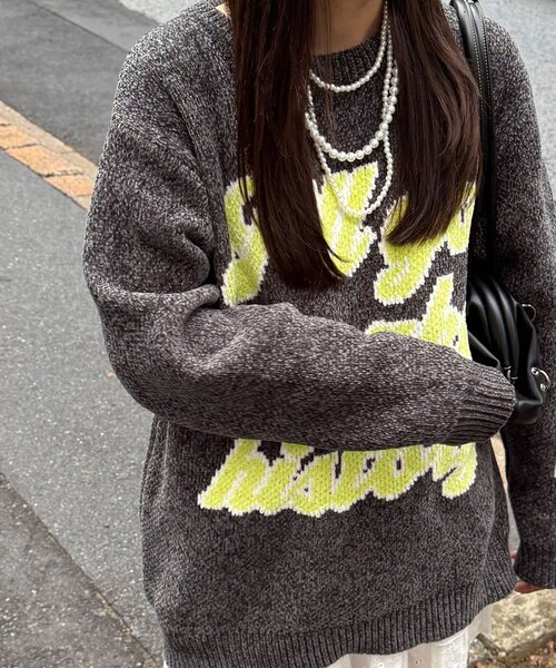 CIAOPANIC(チャオパニック)の「【エルフ×CIAOPANIC】#伝説彼ニット(ニット/セーター・レディース・チャコールグレー・FREE)」の3枚目の写真