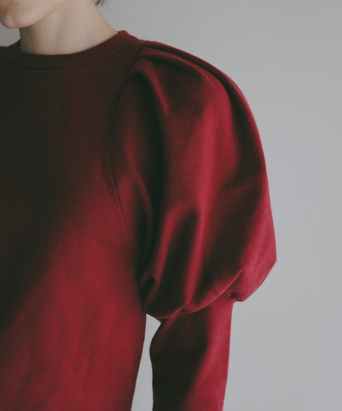 MANOF(マノフ)の「TUCK PUFF KNIT(ニット/セーター・レディース・グレー/レッド/アイボリー・F)」の20枚目の写真