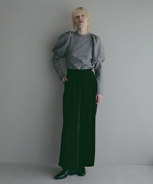 MANOF(マノフ)の「TUCK PUFF KNIT(ニット/セーター・レディース・グレー/レッド/アイボリー・F)」の7枚目の写真