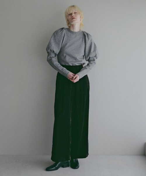 MANOF(マノフ)の「TUCK PUFF KNIT(ニット/セーター・レディース・グレー/レッド/アイボリー・F)」の8枚目の写真