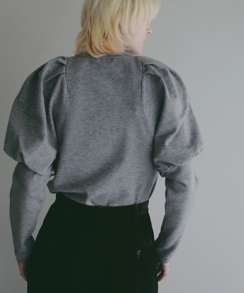 MANOF(マノフ)の「TUCK PUFF KNIT(ニット/セーター・レディース・グレー/レッド/アイボリー・F)」の10枚目の写真