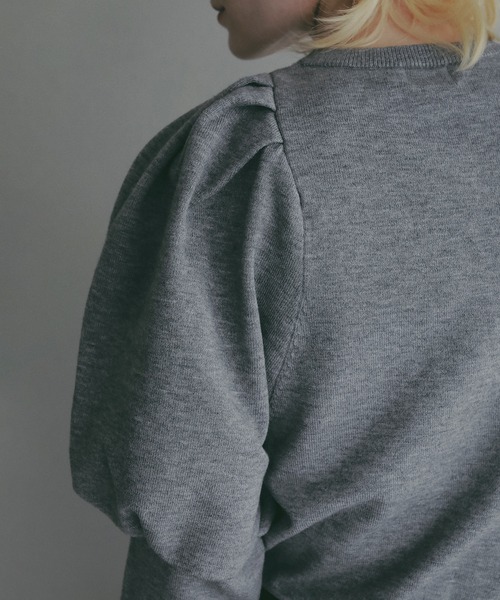 MANOF(マノフ)の「TUCK PUFF KNIT(ニット/セーター・レディース・グレー/レッド/アイボリー・F)」の11枚目の写真
