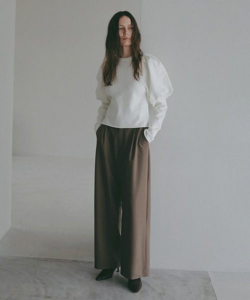 MANOF(マノフ)の「TUCK PUFF KNIT(ニット/セーター・レディース・グレー/レッド/アイボリー・F)」の21枚目の写真
