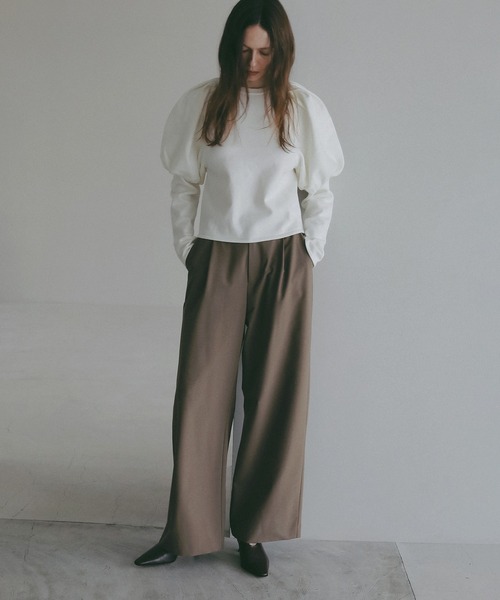 MANOF(マノフ)の「TUCK PUFF KNIT(ニット/セーター・レディース・グレー/レッド/アイボリー・F)」の22枚目の写真