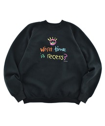【USED】90's Fruit of the Loom “What time is recess?” アート スウェット USA製