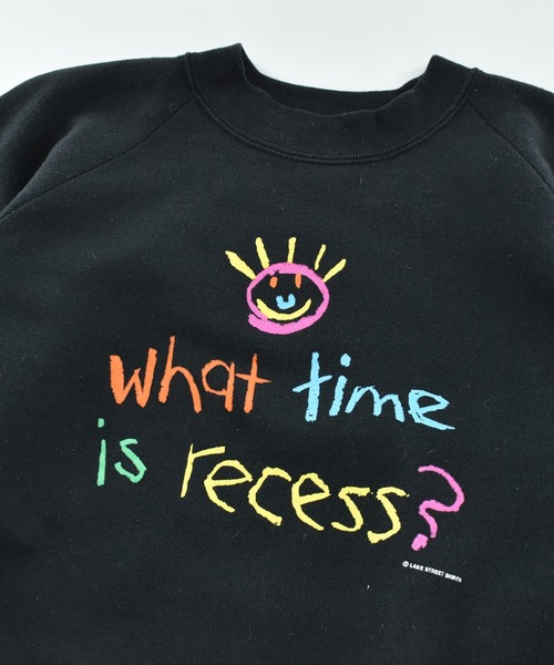 FRUIT OF THE LOOM(フルーツオブザルーム)の「【USED】90's Fruit of the Loom “What time is recess?” アート スウェット USA製(スウェット・メンズ・ブラック・X-LARGE)」の2枚目の写真