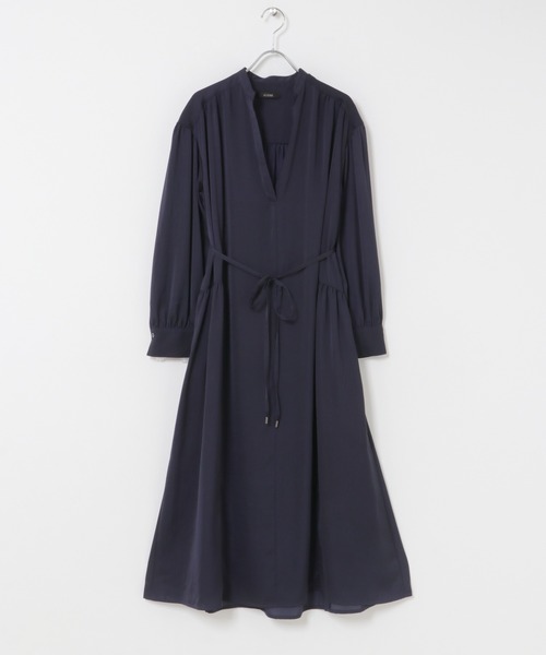 URBAN RESEARCH ROSSO WOMEN(アーバンリサーチ ロッソ)の「ヴィンテージサテンテントワンピース(ワンピース・レディース・ベージュ系その他/ネイビー/ブラウン・FREE)」の3枚目の写真