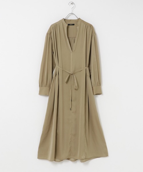 URBAN RESEARCH ROSSO WOMEN(アーバンリサーチ ロッソ)の「ヴィンテージサテンテントワンピース(ワンピース・レディース・ベージュ系その他/ネイビー/ブラウン・FREE)」の6枚目の写真