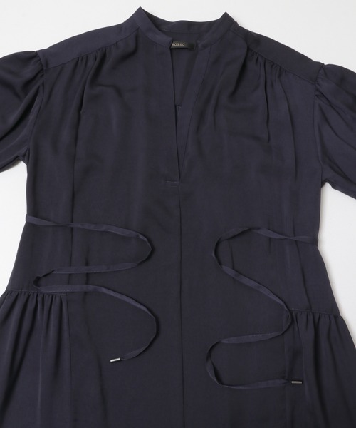 URBAN RESEARCH ROSSO WOMEN(アーバンリサーチ ロッソ)の「ヴィンテージサテンテントワンピース(ワンピース・レディース・ベージュ系その他/ネイビー/ブラウン・FREE)」の9枚目の写真