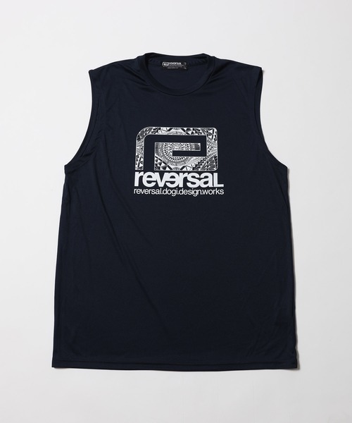 reversal.dogi.design.works(リバーサル・ドーギ・デザイン・ワークス)の「<reversal/リバーサル>WRF BIGMARK TRIBE DRY SLEEVELESS(Tシャツ/カットソー・メンズ・ネイビー/ブラック/ブルー/グレー・S/M/L/XL/2XL)」の3枚目の写真