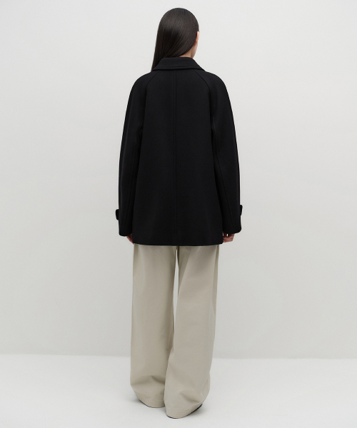 MUSINSA STANDARD WOMAN（ムシンサスタンダードウーマン）の「ウィメンズカシミヤブレンドハーフバルマカンコート[ブラック]（チェスターコート・レディース・その他・X-SMALL/S/M/L）」の3枚目の写真