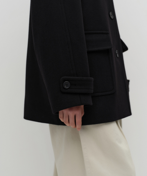MUSINSA STANDARD WOMAN（ムシンサスタンダードウーマン）の「ウィメンズカシミヤブレンドハーフバルマカンコート[ブラック]（チェスターコート・レディース・その他・X-SMALL/S/M/L）」の7枚目の写真