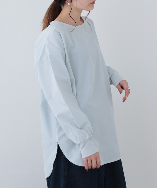 FUNALIVE(ファンアライブ)の「26AW ポプリンリブ袖長袖プルオーバー(Tシャツ/カットソー・レディース・サックスブルー/アイボリー/ブラック・M-L)」の13枚目の写真