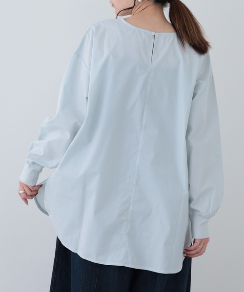 FUNALIVE(ファンアライブ)の「26AW ポプリンリブ袖長袖プルオーバー(Tシャツ/カットソー・レディース・サックスブルー/アイボリー/ブラック・M-L)」の14枚目の写真