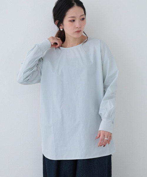 FUNALIVE(ファンアライブ)の「26AW ポプリンリブ袖長袖プルオーバー(Tシャツ/カットソー・レディース・サックスブルー/アイボリー/ブラック・M-L)」の16枚目の写真
