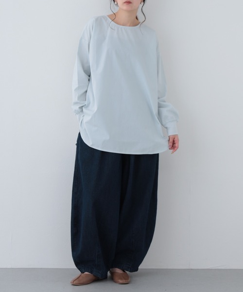 FUNALIVE(ファンアライブ)の「26AW ポプリンリブ袖長袖プルオーバー(Tシャツ/カットソー・レディース・サックスブルー/アイボリー/ブラック・M-L)」の19枚目の写真