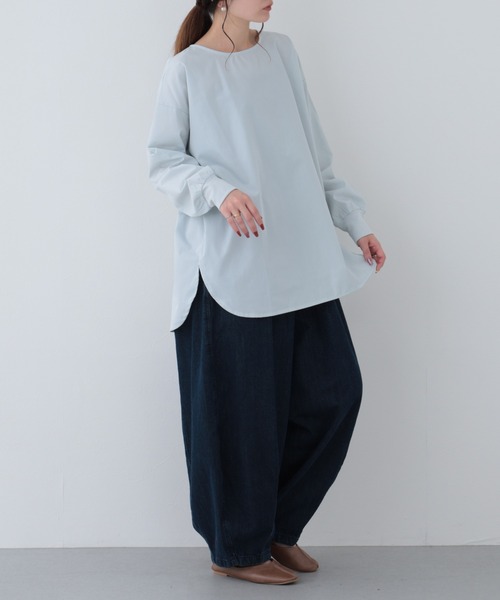 FUNALIVE(ファンアライブ)の「26AW ポプリンリブ袖長袖プルオーバー(Tシャツ/カットソー・レディース・サックスブルー/アイボリー/ブラック・M-L)」の20枚目の写真