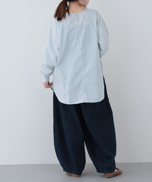 FUNALIVE(ファンアライブ)の「26AW ポプリンリブ袖長袖プルオーバー(Tシャツ/カットソー・レディース・サックスブルー/アイボリー/ブラック・M-L)」の21枚目の写真