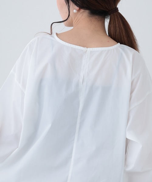 FUNALIVE(ファンアライブ)の「26AW ポプリンリブ袖長袖プルオーバー(Tシャツ/カットソー・レディース・サックスブルー/アイボリー/ブラック・M-L)」の7枚目の写真