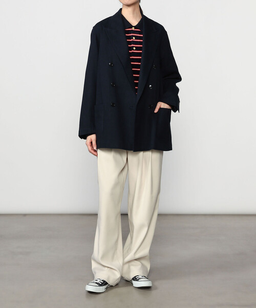 Bshop(ビショップ)の「CHEMISE D'ADAM | 〈別注〉SHIRT JACKET WOMEN(テーラードジャケット・レディース・ネイビー・36)」の14枚目の写真