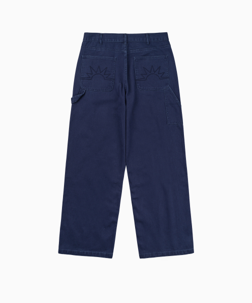 HELLO SUNRISE（ハローサンライズ）の「HS WIde ダブルニー PT_ディープブルー（その他パンツ・レディース・ダークインディゴブルー・SMALL/MEDIUM/LARGE）」の2枚目の写真
