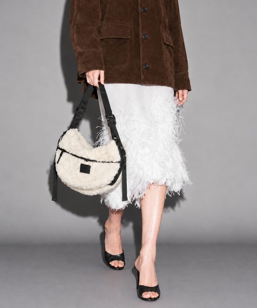 beautiful people(ビューティフルピープル)の「【beautiful people/ビューティフルピープル】《STUDIOUS別注カラー》pertex & boa shoulder bag/パーテックス&ボアショルダーバッグ(ショルダーバッグ・レディース・ブラック/アイボリー・FREE)」の20枚目の写真