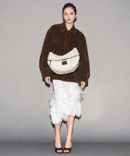beautiful people(ビューティフルピープル)の「【beautiful people/ビューティフルピープル】《STUDIOUS別注カラー》pertex & boa shoulder bag/パーテックス&ボアショルダーバッグ(ショルダーバッグ・レディース・ブラック/アイボリー・FREE)」の19枚目の写真