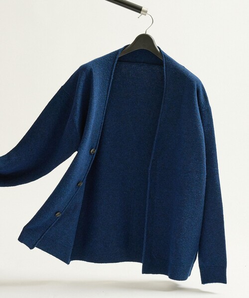 ABAHOUSE（アバハウス）の「ソフトタッチ ウールミックス セミショール カーディガン（カーディガン/ボレロ・メンズ・ブラウン/ネイビー/モカ・44/46/48）」の3枚目の写真
