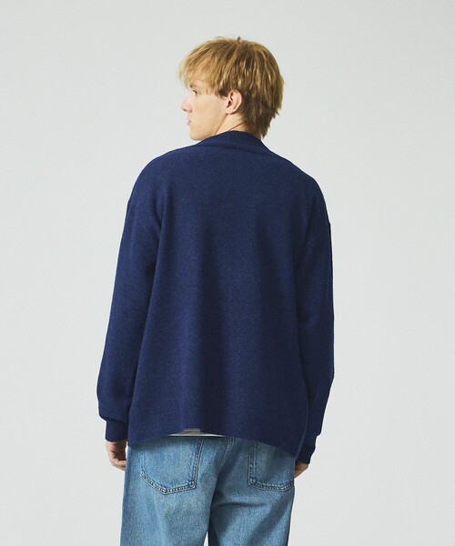 ABAHOUSE（アバハウス）の「ソフトタッチ ウールミックス セミショール カーディガン（カーディガン/ボレロ・メンズ・ブラウン/ネイビー/モカ・44/46/48）」の5枚目の写真