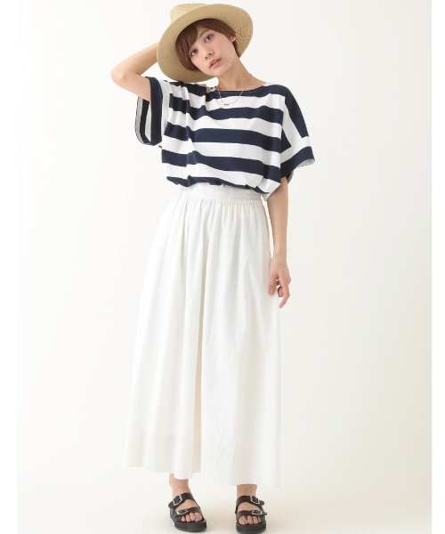 earth music&ecology（アースミュージックアンドエコロジー）の「【2016Summer】ヨウリュウマキシスカート（スカート・レディース・ホワイト/グリーン/ネイビー/ブラック・FREE）」の2枚目の写真