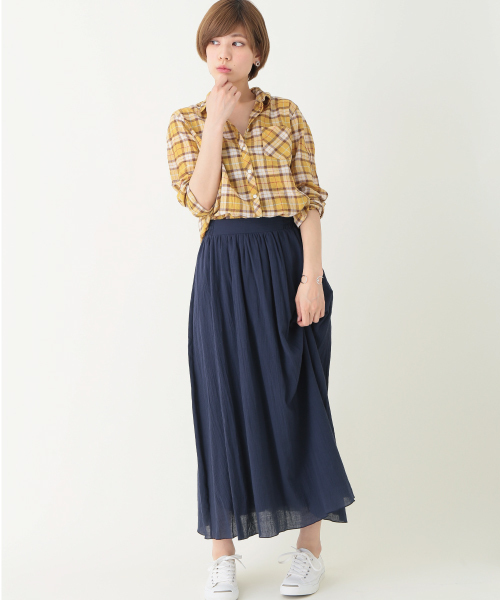 earth music&ecology（アースミュージックアンドエコロジー）の「【2016Summer】ヨウリュウマキシスカート（スカート・レディース・ホワイト/グリーン/ネイビー/ブラック・FREE）」の16枚目の写真