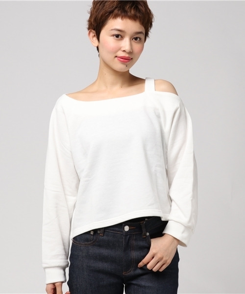 WEGO（ウィゴー）の「WEGO/ワンショルダースウェット（スウェット・レディース・ブラック/オフホワイト・FREE）」の15枚目の写真