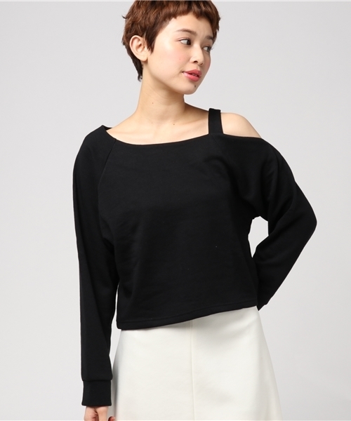 WEGO（ウィゴー）の「WEGO/ワンショルダースウェット（スウェット・レディース・ブラック/オフホワイト・FREE）」の16枚目の写真