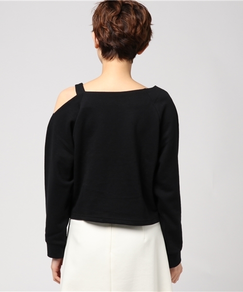 WEGO（ウィゴー）の「WEGO/ワンショルダースウェット（スウェット・レディース・ブラック/オフホワイト・FREE）」の5枚目の写真