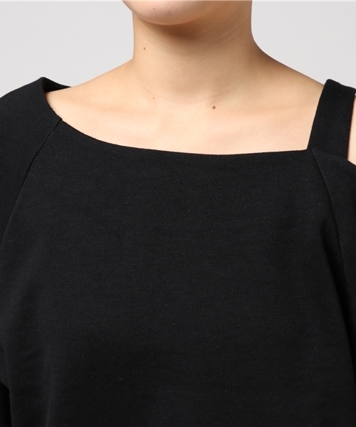 WEGO（ウィゴー）の「WEGO/ワンショルダースウェット（スウェット・レディース・ブラック/オフホワイト・FREE）」の6枚目の写真